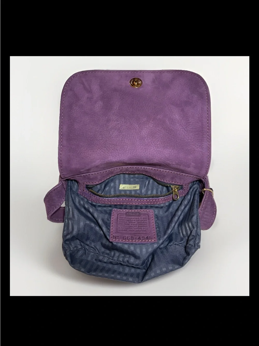 Coach Sonoma Small Flap Bag, Grape Nubuck Leather 1996 (#4946) *Made In The USA*